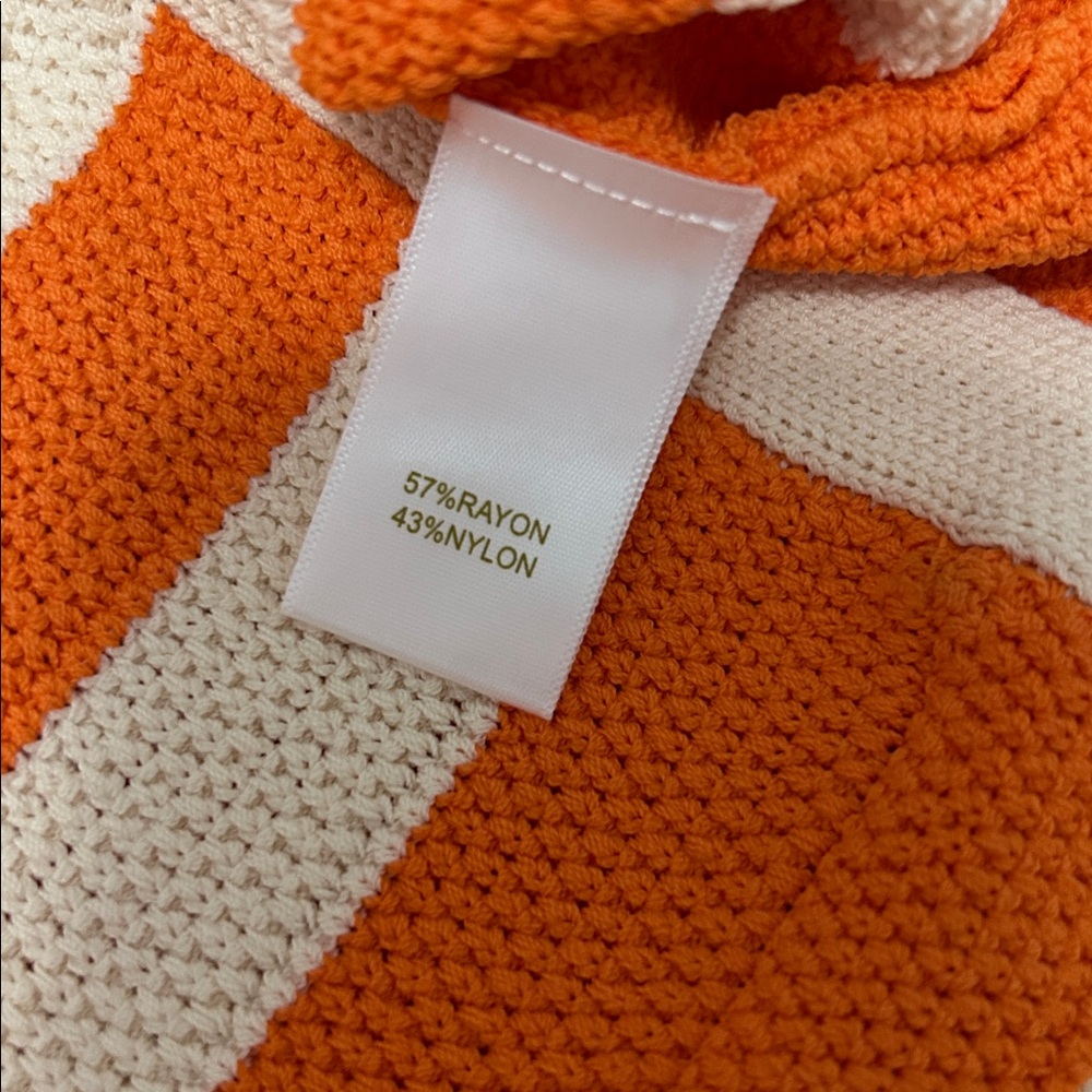 House of Harlow 1960 Knit Striped Tank Dress Orange Beige - Picture 7 of 7